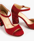 Sandały Oleksy Czerwone sandały damskie skórzane 2822/955/C24