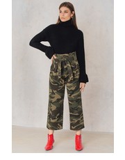 spodnie Szerokie spodnie w stylu militarnym z wiązaniem - NA-KD.com