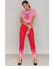 jeansy Różowe jeansy Flame - NA-KD.com