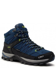 Buty sportowe Trekkingi  - Rigel Mid Trekking Shoe Wp 3Q12947 Blue Ink/Yellow Fluo 08MF - eobuwie.pl Cmp