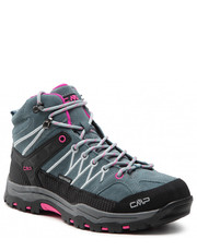 Półbuty Trekkingi  - Kids Rigel Mid Trekking Shoes Wp 3Q12944J Minerl Green/Purple Fljo 14EM - eobuwie.pl Cmp