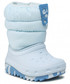 Trapery dziecięce Crocs Śniegowce  - Classic Neo Puff Boot K 207275 Mineral Blue