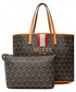 Shopper bag Guess Torebka  - Vikky (SV) HWSV69 95240 BLACK LOGO/COGNAC