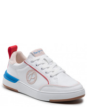 Półbuty dziecięce Sneakersy  - Baxter Patch Girl PGS30539 White 800 - eobuwie.pl Pepe Jeans
