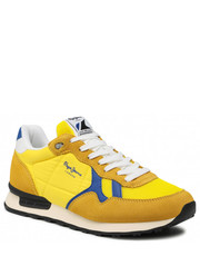 Mokasyny męskie Sneakersy  - Britt Man Studio PMS30806 Yellow 043 - eobuwie.pl Pepe Jeans
