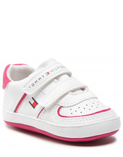 Półbuty dziecięce Sneakersy  - Velcro Shoe T0A4-32285-1433 White/Fuchsia X030 - eobuwie.pl Tommy Hilfiger