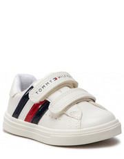 Półbuty dziecięce Sneakersy  - Low Cut Lace-Up Velcro Sneaker T1A9-32299-1436 M White 100 - eobuwie.pl Tommy Hilfiger