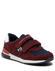 Półbuty dziecięce Sneakersy  - Low Cut Velcro Sneaker T1B9-32490-1450 S Bordeaux/Blue A240 - eobuwie.pl Tommy Hilfiger