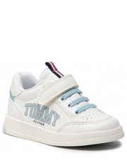 Półbuty dziecięce Sneakersy  - Low Cut Lace-Up Velcro Sneaker T1A4-32140-1384 S White/Blue X356 - eobuwie.pl Tommy Hilfiger