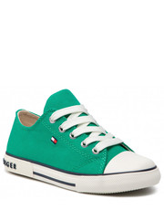 Trampki dziecięce Trampki  - Low Cut Lace-Up Sneaker T3X4-32207-0890 M Green 400 - eobuwie.pl Tommy Hilfiger