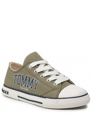 Trampki dziecięce Trampki  - Low Cut Lace-Up Sneaker T3X4-32208-1352 M Military Green 414 - eobuwie.pl Tommy Hilfiger