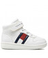 Trzewiki dziecięce Tommy Hilfiger Sneakersy  - High Top Lace-Up/Velcro Sneaker T3A9-32330-1438 M White 100