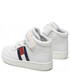 Trzewiki dziecięce Tommy Hilfiger Sneakersy  - High Top Lace-Up/Velcro Sneaker T3A9-32330-1438 M White 100