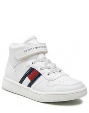 Trzewiki dziecięce Sneakersy  - Higt Top Lace-Up/Velcro Sneaker T3A9-32330-1438 S White 100 - eobuwie.pl Tommy Hilfiger