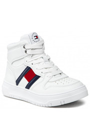 Trzewiki dziecięce Sneakersy  - High Top Lace-Up Sneaker T3A9-32345-1351 M White 100 - eobuwie.pl Tommy Hilfiger