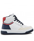 Trzewiki dziecięce Tommy Hilfiger Sneakersy  - High Top Lace-Up Sneaker T3B9-32482-1355Y M White/Blue/Red 003