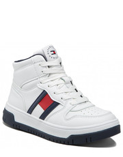 Trzewiki dziecięce Sneakersy  - High Top Lace-Up Sneaker T3B9-32485-1351 M White 100 - eobuwie.pl Tommy Hilfiger