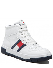 Trzewiki dziecięce Sneakersy  - High Top Lace-Up Sneaker T3B9-32485-1351 S White 100 - eobuwie.pl Tommy Hilfiger