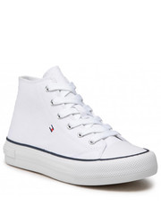 Trzewiki dziecięce Trampki  - High Top Lace-Up Sneaker T3A4-32119-0890 S White 100 - eobuwie.pl Tommy Hilfiger