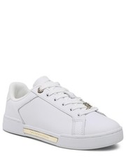 Sneakersy Sneakersy  - Court Sneaker With Lace Hardware FW0FW06908 White/Gold - eobuwie.pl Tommy Hilfiger