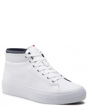 Mokasyny męskie Sneakersy  - Prep Vulc High Leather FM0FM04172 White YBR - eobuwie.pl Tommy Hilfiger