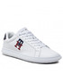 Mokasyny męskie Tommy Hilfiger Sneakersy  - Cupsole Leather Monogram FM0FM04276 White YBR
