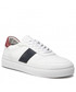 Mokasyny męskie Tommy Hilfiger Sneakersy  - Premium Cupsole Stripe FM0FM04284 White YBR