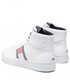 Mokasyny męskie Tommy Hilfiger Sneakersy  - Core Corporate High Leather Flag FM0FM03939 White YBR