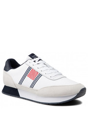 Mokasyny męskie Sneakersy  - Essential Runner Flag Leather FM0FM03928 White YBR - eobuwie.pl Tommy Hilfiger