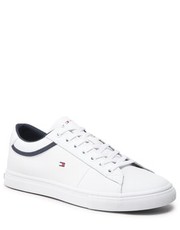 Mokasyny męskie Sneakersy  - Iconic Leather Vulc Punched FM0FM04166 White YBR - eobuwie.pl Tommy Hilfiger