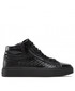 Półbuty męskie Calvin Klein  Sneakersy - High Top Lace Up W/Zip Mono HM0HM00283 Black Mono 0GL