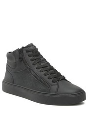 Półbuty męskie Sneakersy - High Top Lace Up HM0HM00812 Black Seasonal Mono 0GK - eobuwie.pl Calvin Klein 