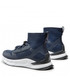 Mokasyny męskie Calvin Klein  Sneakersy - Recycled High-Top Sock Trainers HM0HM00760 Navy/Medium Charvoal 0G0