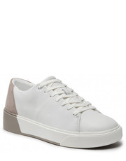 Mokasyny męskie Sneakersy - Low Top Lace Up HM0HM00676 White/Shadow Beige 0K5 - eobuwie.pl Calvin Klein 