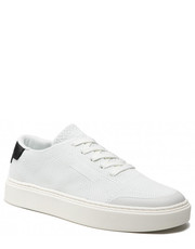 Mokasyny męskie Sneakersy - Low Top Lace Up Knit HM0HM00350 Bright White YAF - eobuwie.pl Calvin Klein 