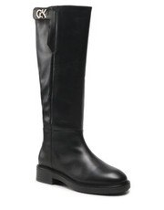 Oficerki damskie Oficerki - Rubber Sole Knee Boot W Hw HW0HW01255 Ck Black BAX - eobuwie.pl Calvin Klein 