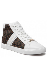 Półbuty Sneakersy - Low Profile High Top-Mono HW0HW01270 White/Brown Mono WHT - eobuwie.pl Calvin Klein 