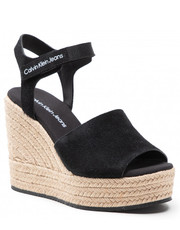 Sandały Espadryle - Wedge Sandal Ankle Clip Su YW0YW00571 Black BDS - eobuwie.pl Calvin Klein 