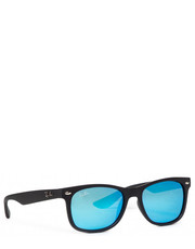 Okulary Okulary przeciwsłoneczne dziecięce  - Junior New Wayfarer 0RJ9052S 100S55 Matte Black/Blue Flash - eobuwie.pl Ray-Ban
