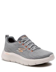 Mokasyny męskie Sneakersy  - Go Walk Flex 216481/GYOR Gray/Orange - eobuwie.pl Skechers