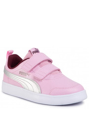 Półbuty dziecięce Sneakersy  - Courtflex V2 V Ps 371543 10 Pale Pink/ Silver - eobuwie.pl Puma