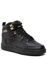 Trzewiki dziecięce Sneakersy  - Rebound Rugged Jr 388243 01  Black/ Black/Gold - eobuwie.pl Puma