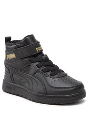 Trzewiki dziecięce Sneakersy  - Rebound Rugged V Ps 388244 01  Black/ Black/Gold - eobuwie.pl Puma