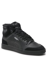 Mokasyny męskie Sneakersy  - Shuffle Mid Fur 387609 01 Black/ Black/Steel Gray - eobuwie.pl Puma