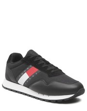 Półbuty męskie Sneakersy  - Retro Leather Tjm Runner EM0EM01081 Black BDS - eobuwie.pl Tommy Jeans