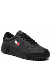 Mokasyny męskie Sneakersy  - Retro Leather Cupsole EM0EM01068 Black BDS - eobuwie.pl Tommy Jeans