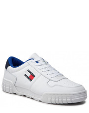 Mokasyny męskie Sneakersy  - Retro Leather Cupsole EM0EM01068 White YBR - eobuwie.pl Tommy Jeans
