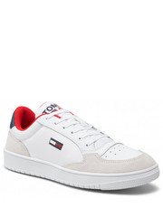 Mokasyny męskie Sneakersy  - City Textile Cupsole EM0EM00963 White YBR - eobuwie.pl Tommy Jeans