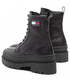 Oficerki damskie Tommy Jeans Trapery  - Lace Up Boot EN0EN01899 Black BDS