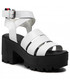 Sandały Tommy Jeans Sandały  - Heeled leather Sandal EN0EN01803  White YBR